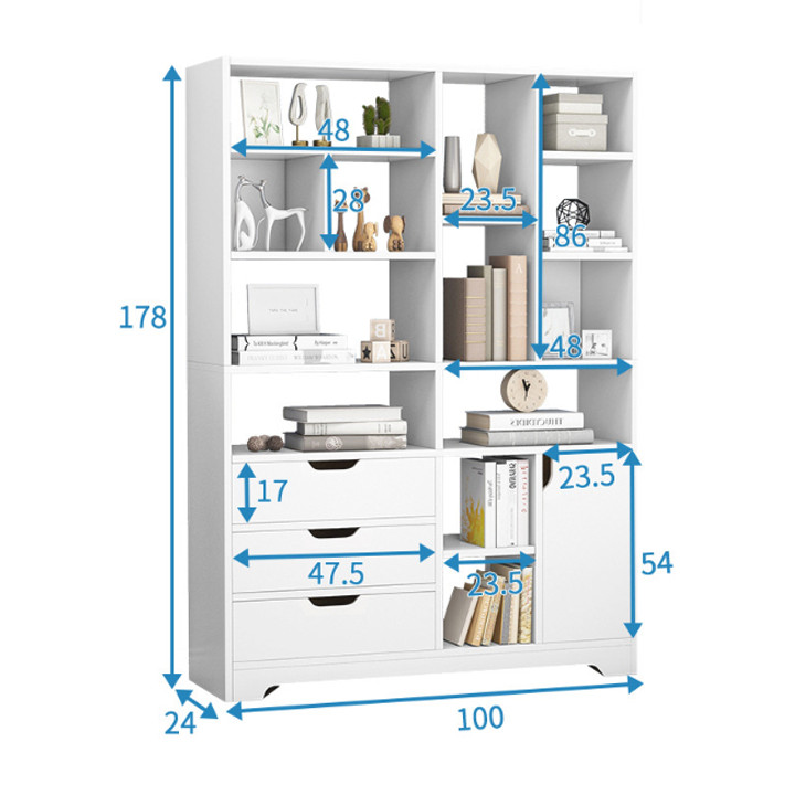 Tủ Sách Gỗ Phòng Khách Hiện Đại Nhiều Ngăn Tiện Lợi