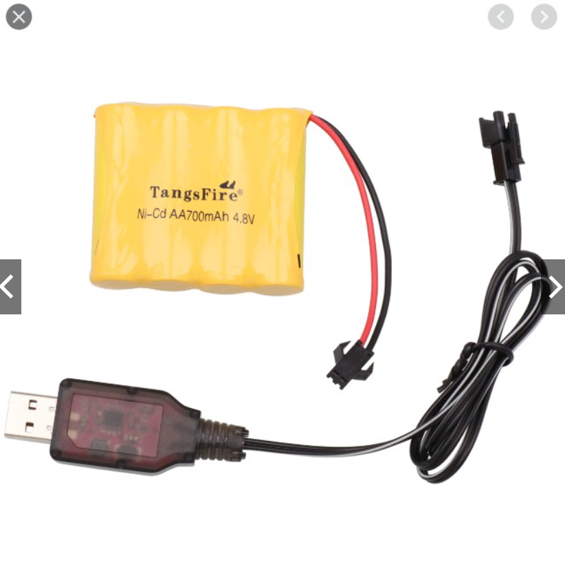 Pin kèm sạc usb 4.8v 700mah Ni Cd Pin sạc xe điều khiển từ xa