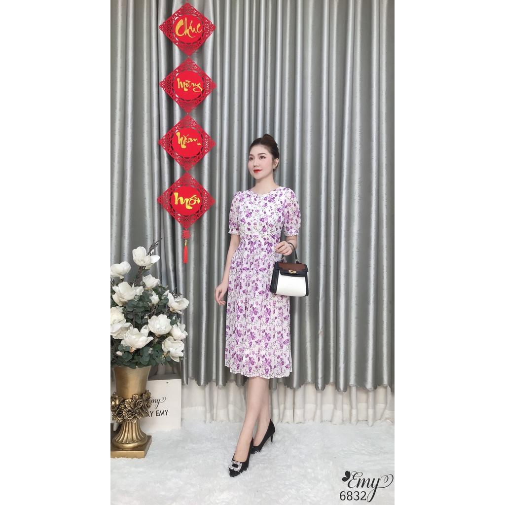 Đầm EMY EM6832 Xoè Dập PLy