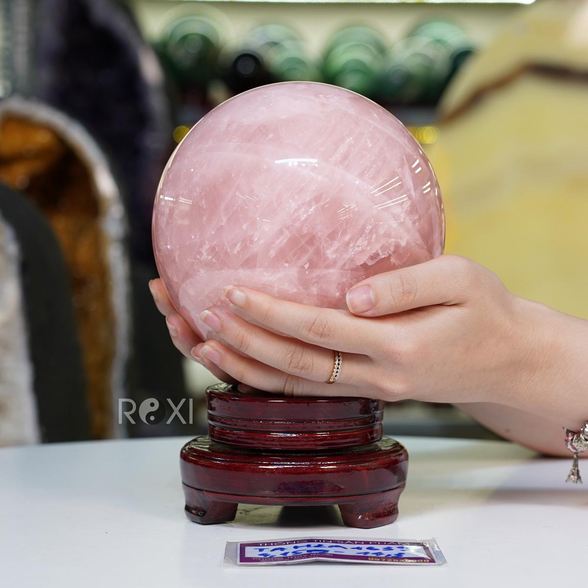 Quả Cầu Thạch Anh hồng 2A 4,15kg - 14,3cm