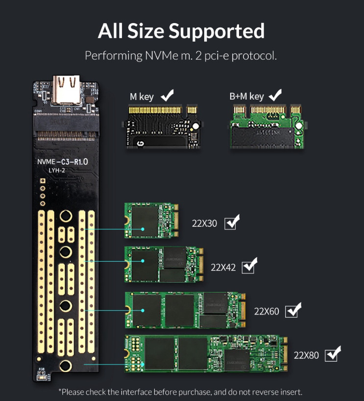 (Giá Hủy Diệt) Box Đựng Ổ Cứng Orico SSD M2 NVMe, SATA to Type C M2PJM-C3 - Hàng Nhập Khẩu