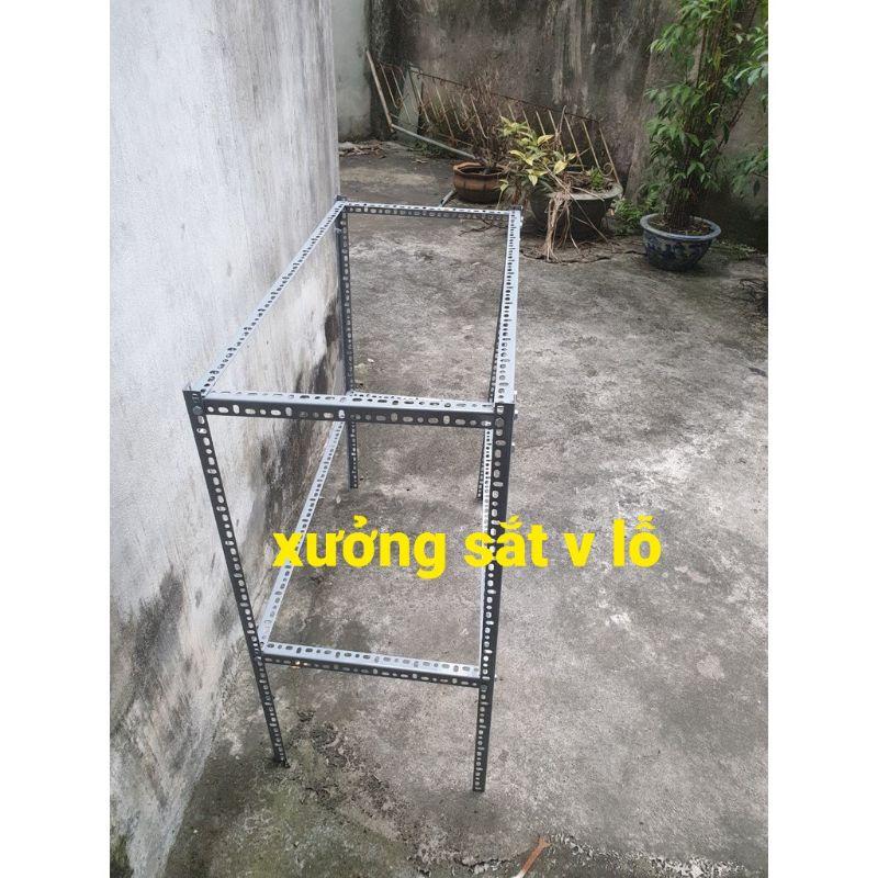 KỆ Sắt V LỖ v4x4cm trồng rau(Rộng 43cm x Dài 1,37cm) phù hợp khay dài 65,66,67,68cm x Rộng 16cm