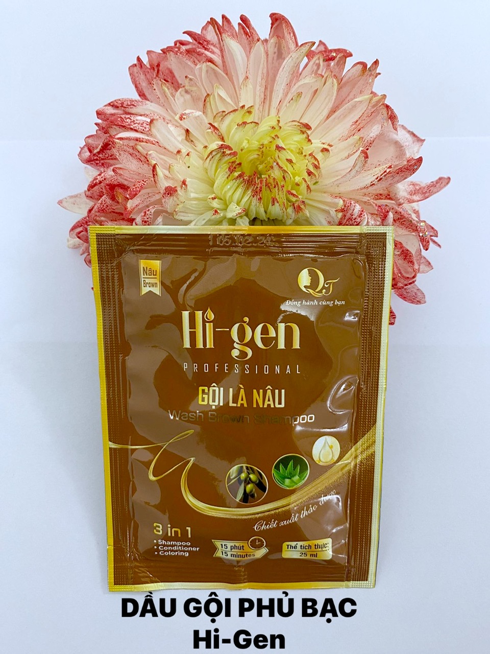 Dầu Gội Phủ Bạc, Gội là Nâu Hi-gen gói 25ml (Hộp 10 gói)