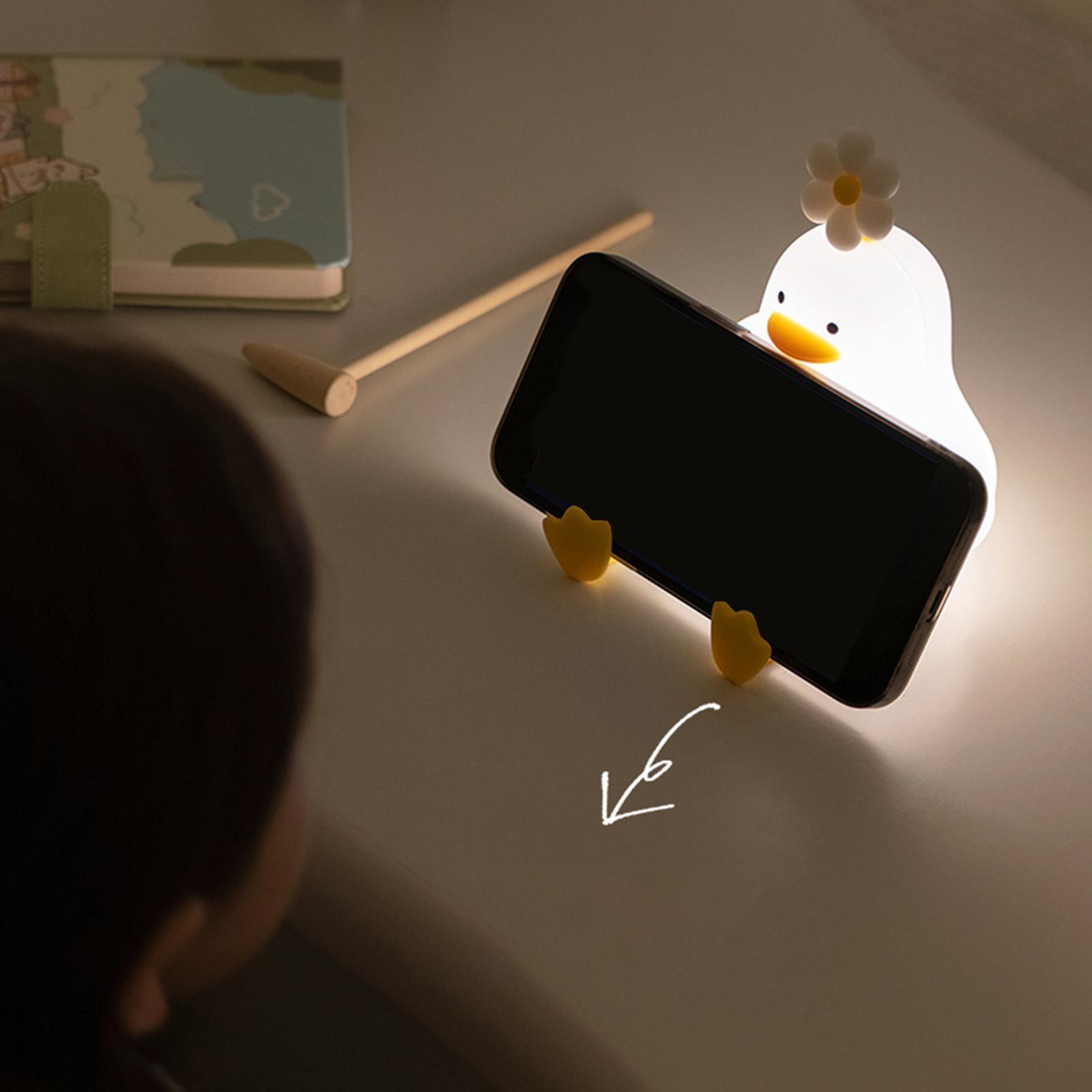 Duck Lamp Rechargeable 3 Brightness Adjustable Silicone Night Light for Kids