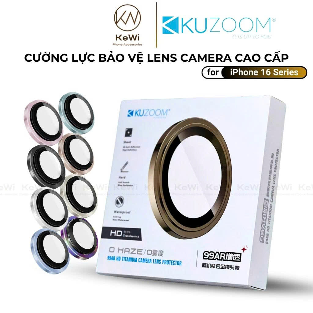 Kính Cường Lực Lens Camera KUZOOM AR màu Cam cho iPhone 17 Pro / 17 Promax - hàng chính hãng