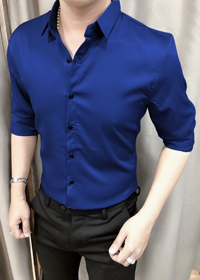 Áo Sơ Mi Nam Dài Tay SM004 - Xanh Đen - XXL