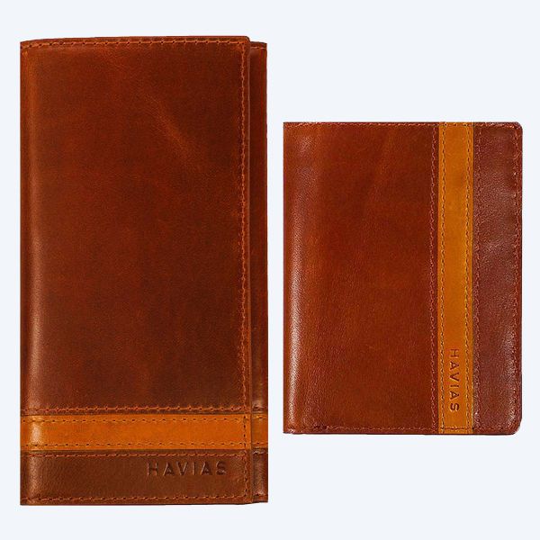 Couple Heyday2 & Verzip2 Handcrafted Wallet Brown