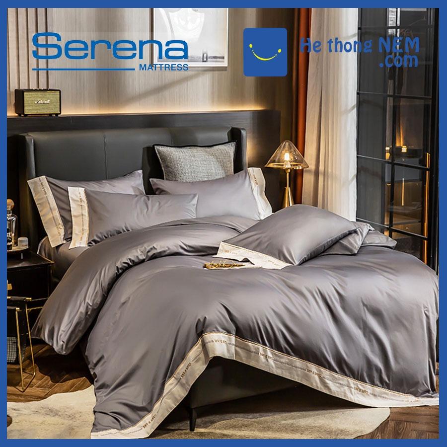 Bộ Chăn Ga Gối 5 Món Lụa Satin SERENA Cao Cấp Chăn Ga Gối Đệm Drap Giường Cao Cấp - Hệ Thống Nệm – Hệ Thống Nệm