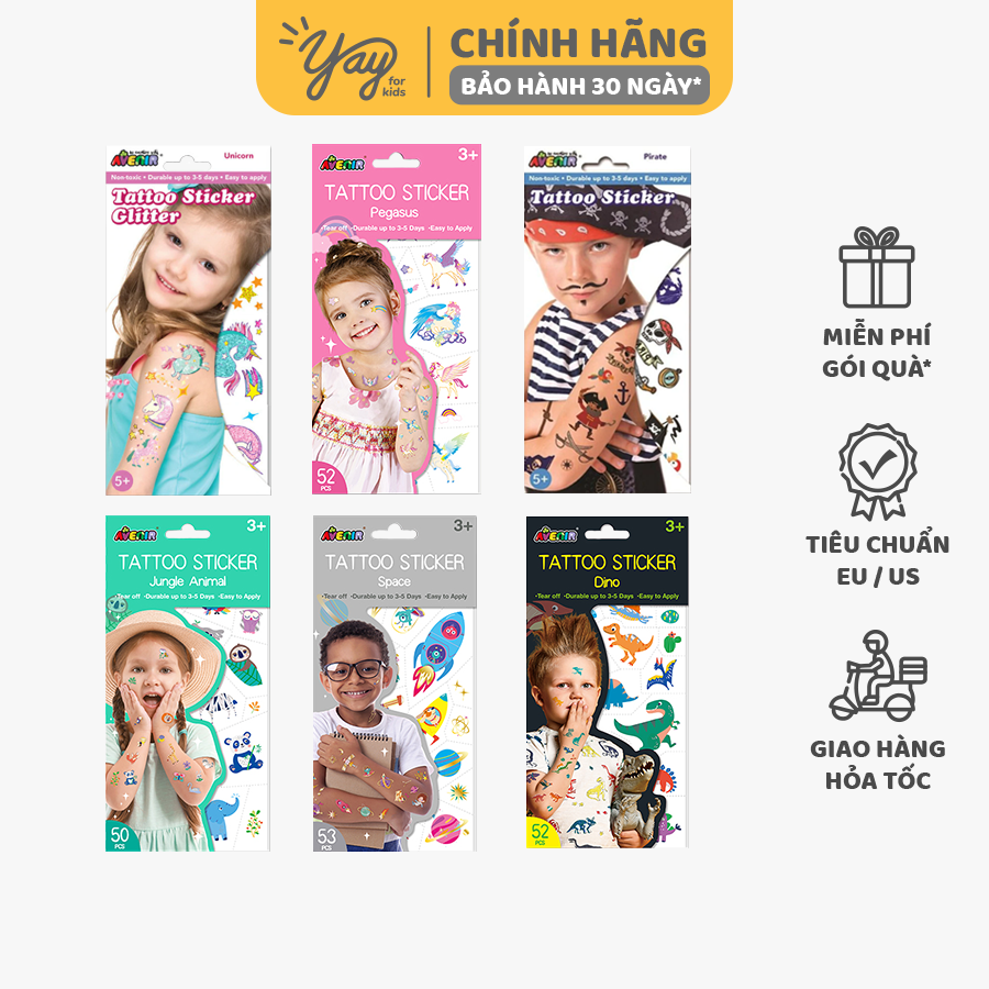 Hình Xăm Dán Tạm Thời Lấp Lánh Cho Trẻ 5+ - Avenir