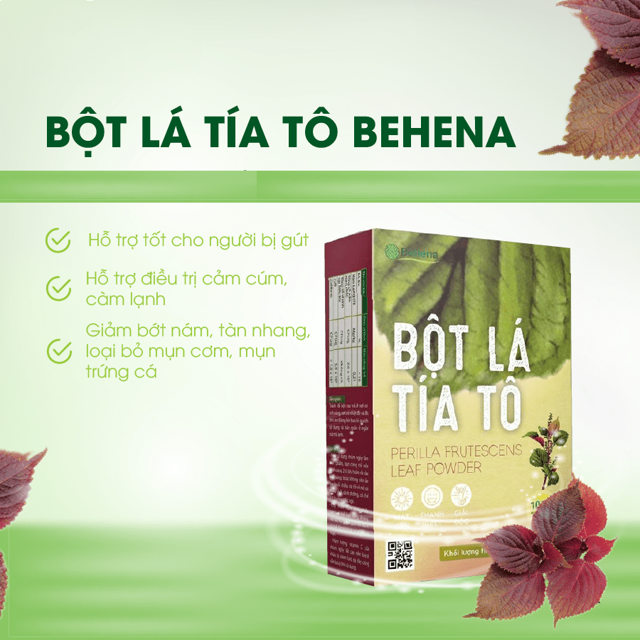 Bột Tía Tô Behena nguyên chất sấy lạnh Hỗ trợ cảm cúm, cảm lạnh, giảm tàn nhang