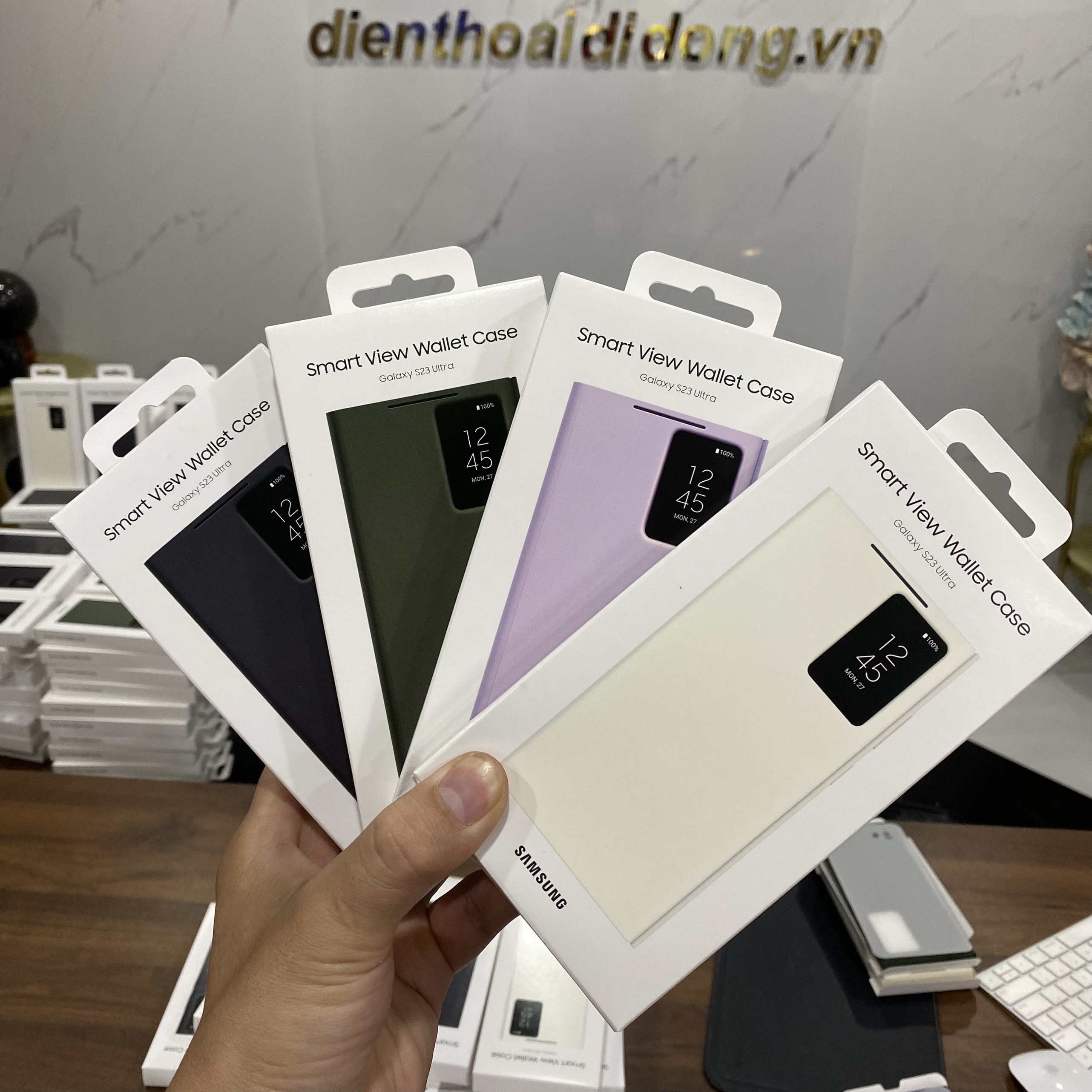 Bao da Smart View Wallet cho điện thoại Samsung Galaxy S23 Ultra  Bảo hành CHIP 12 tháng]
