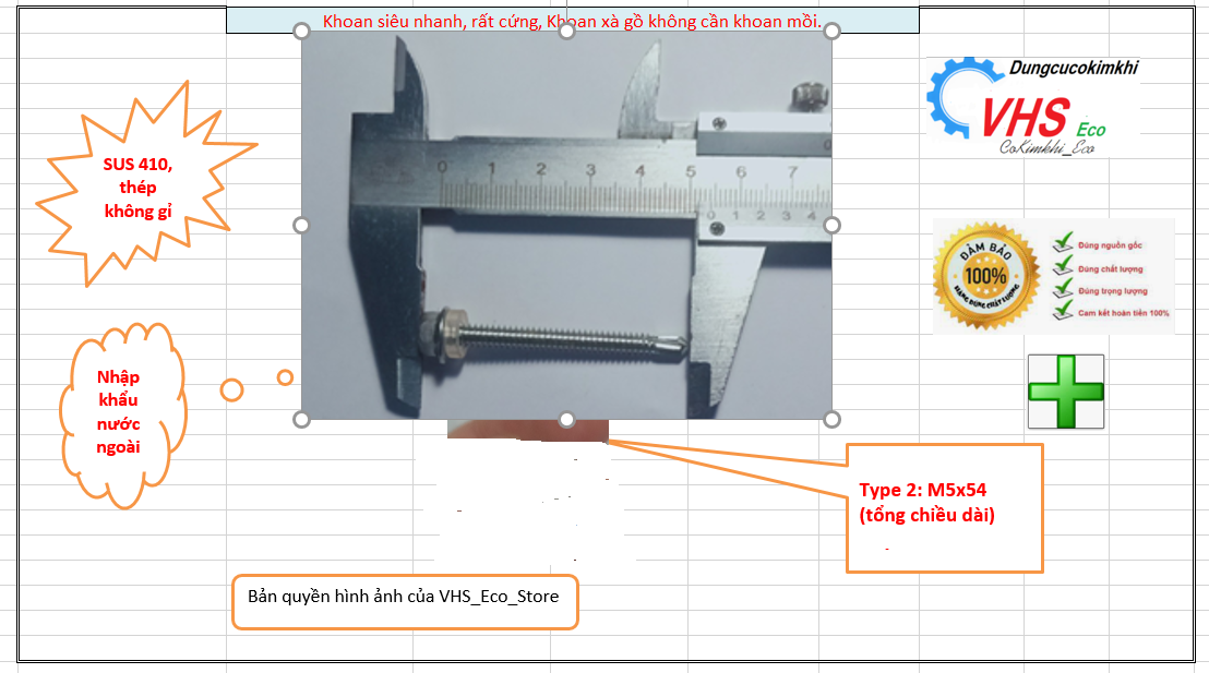 Vít bắn tôn inox 410