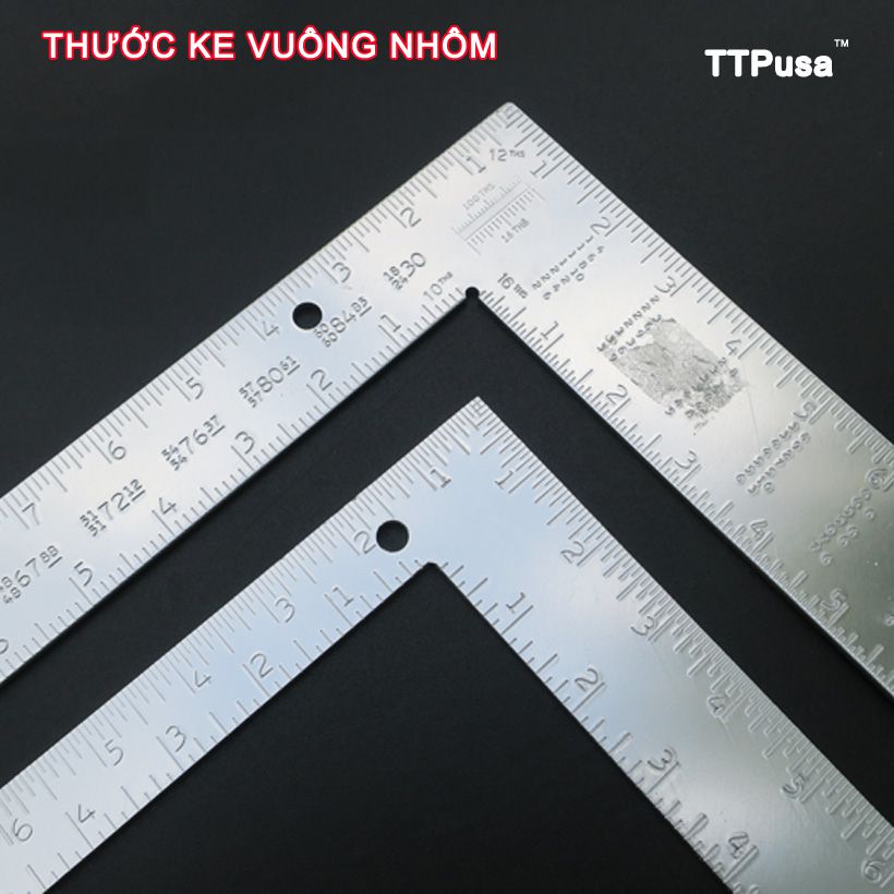 THƯỚC KE VUÔNG NHÔM TTPusa - Thước ke vuông nhôm 200 x 300mm TTPusa 230-45-452