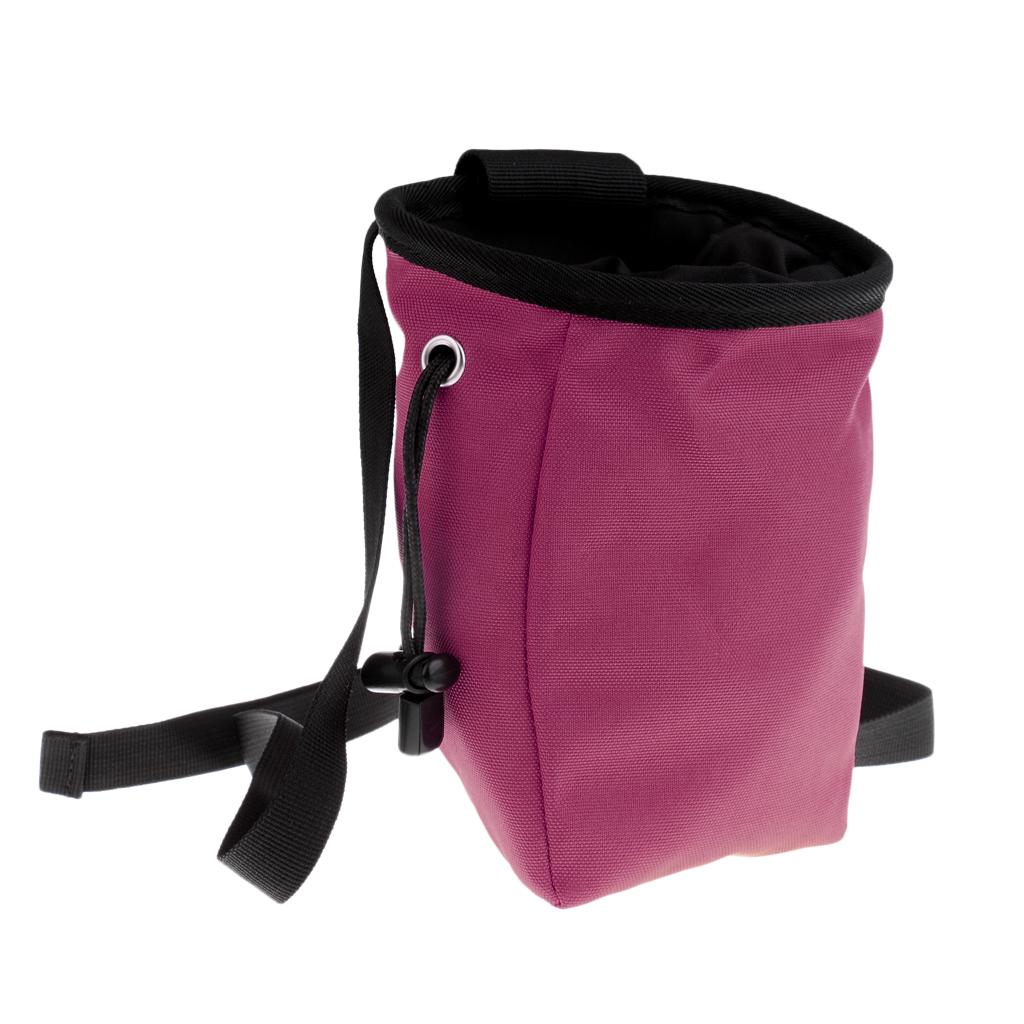 Rock Climbing Chalk Bag with Drawstring Closure Waist Belt Zipper Closure