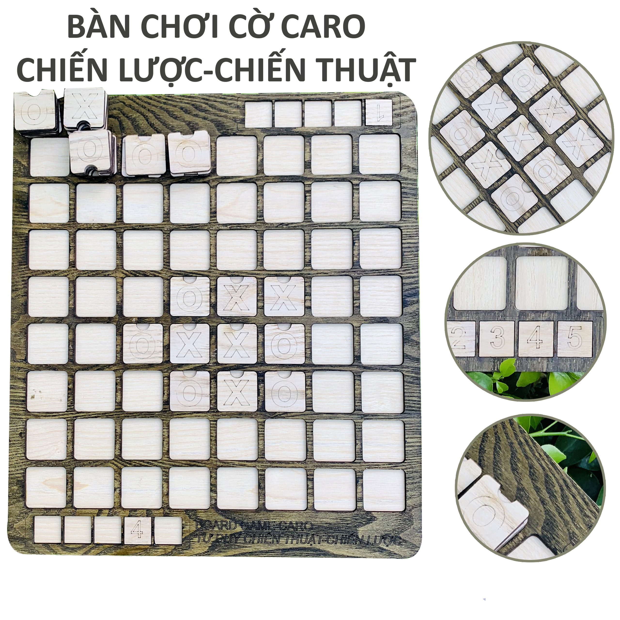 Đồ Chơi Thông Minh Board Game Bàn Chơi Cờ Caro Gỗ Phiên Bản Mới Cho Trẻ Phát Triển Tư Duy, Chiến Lược Chiến Thuật