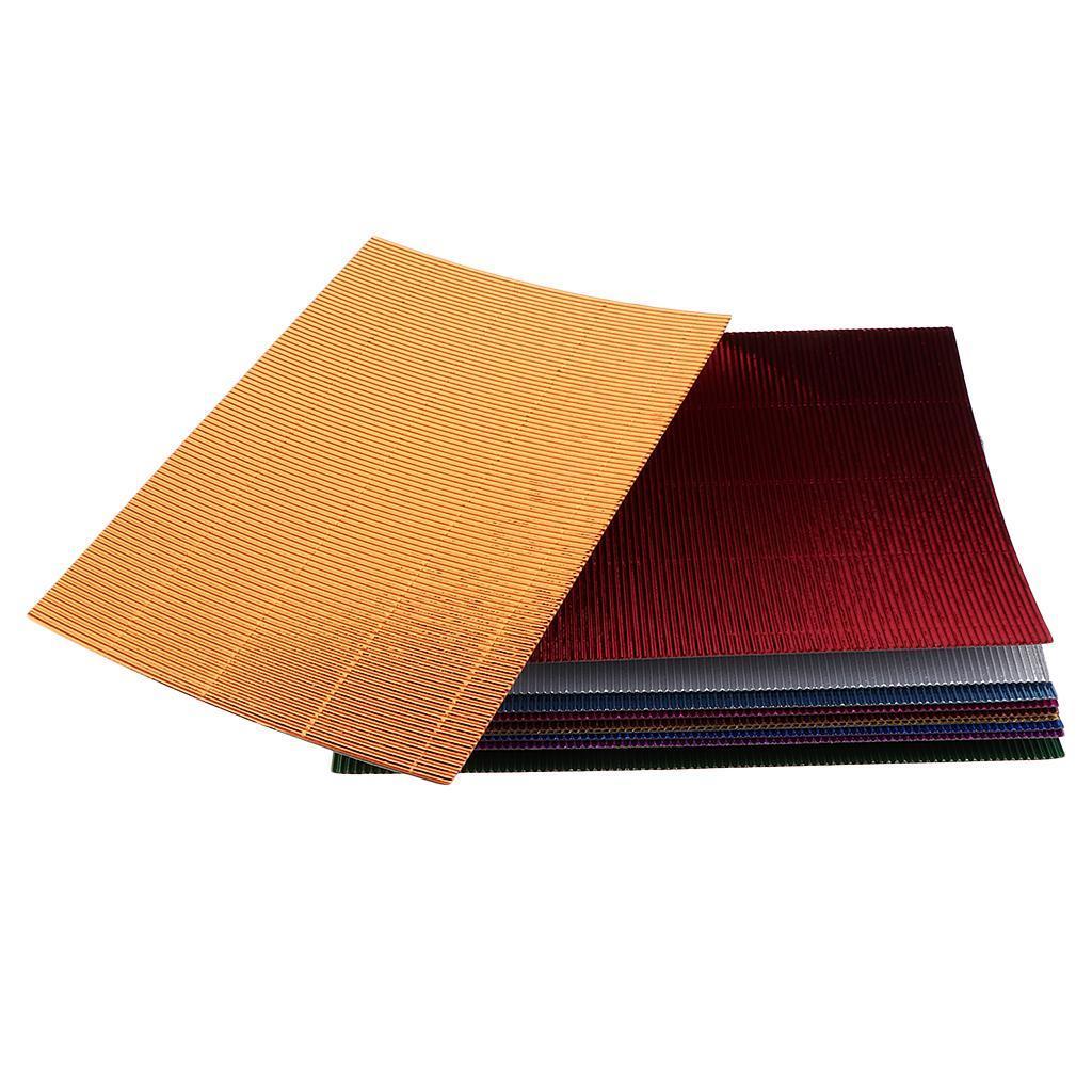 10x Multicolor Corrugated Paper Crafts Decorations Cardboard Color