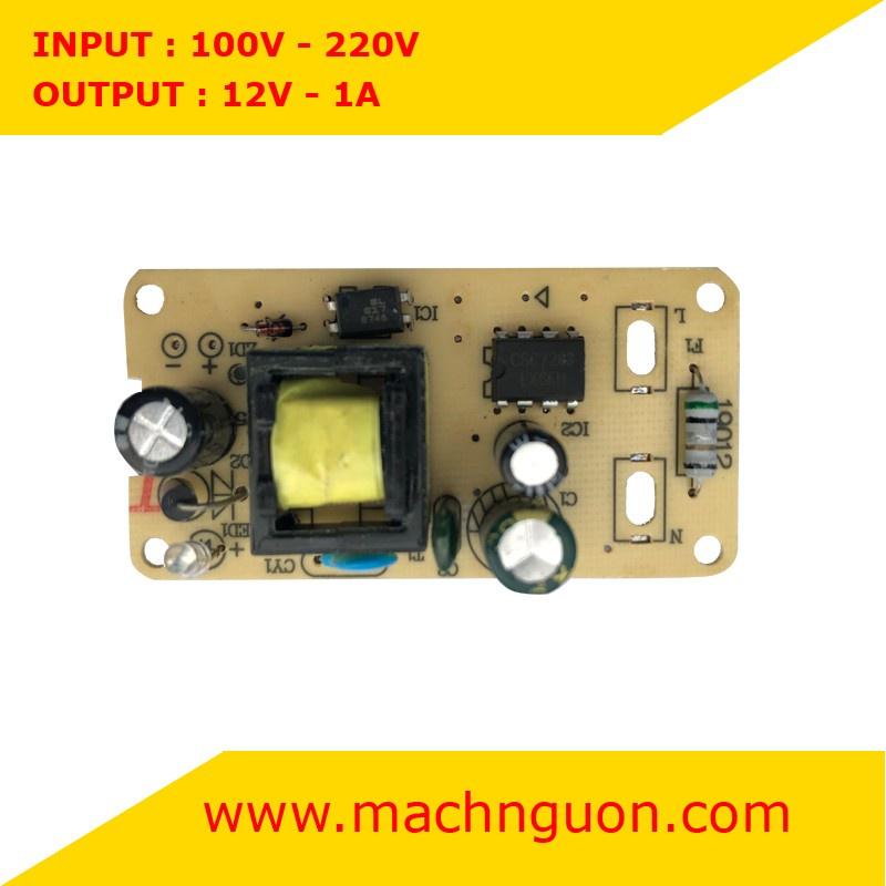 Mạch nguồn 12V - Mạch sạc Pin 12V - Mạch sạc Bình 12V cho loa kéo nguồn ra 12VDC - 1A