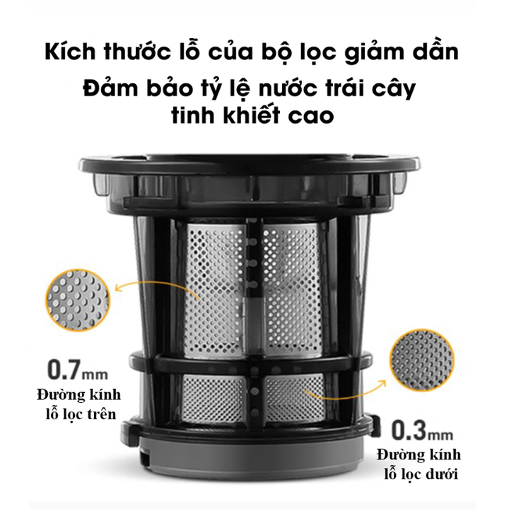 Máy ép chậm Mokkom MK-199 công suất 200W, tỷ lệ nước ép nguyên chất 97%, vượt trên 99% máy ép trái cây truyền thống-Hàng chính hãng