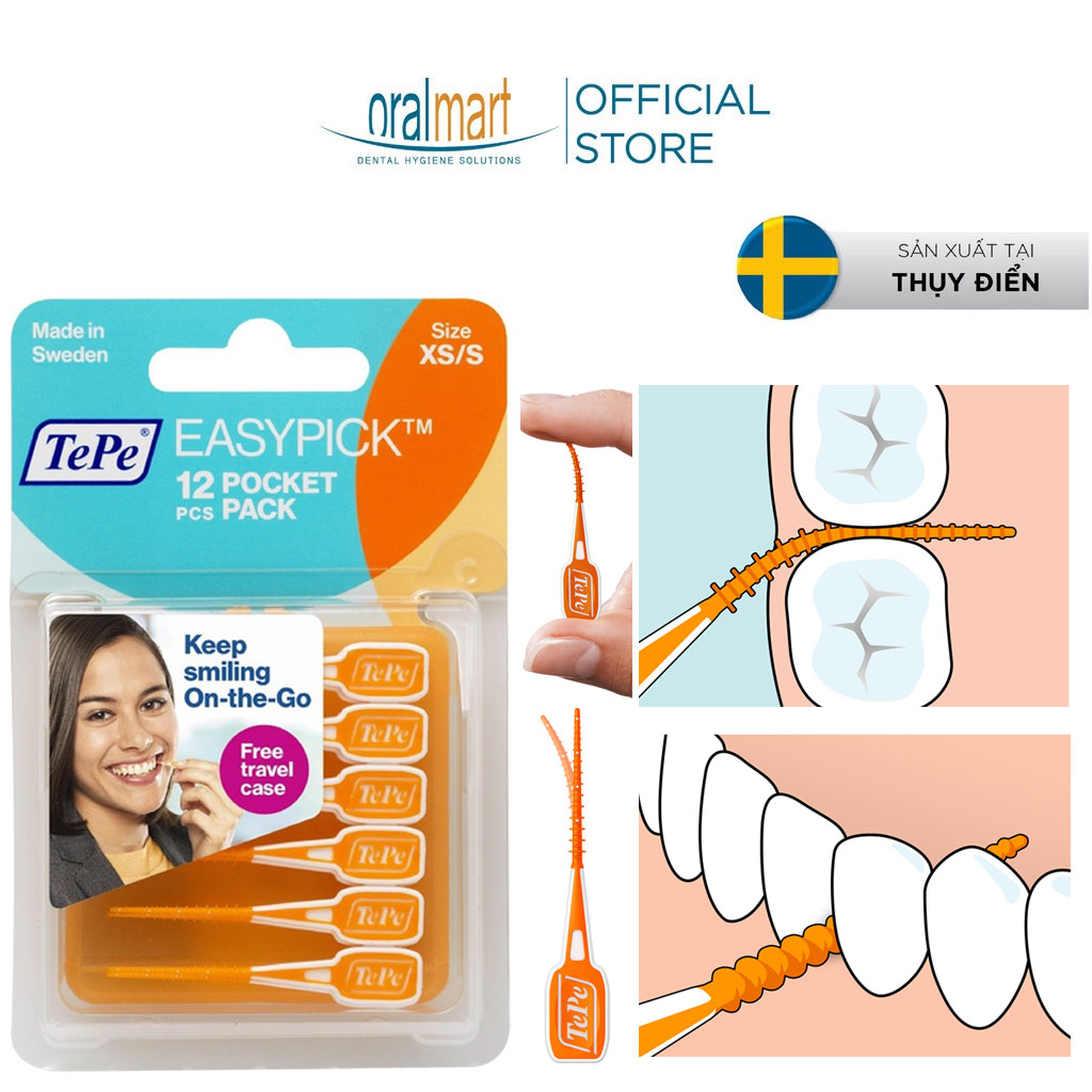Tăm chải kẽ răng Tepe size XS-S màu cam EasyPick