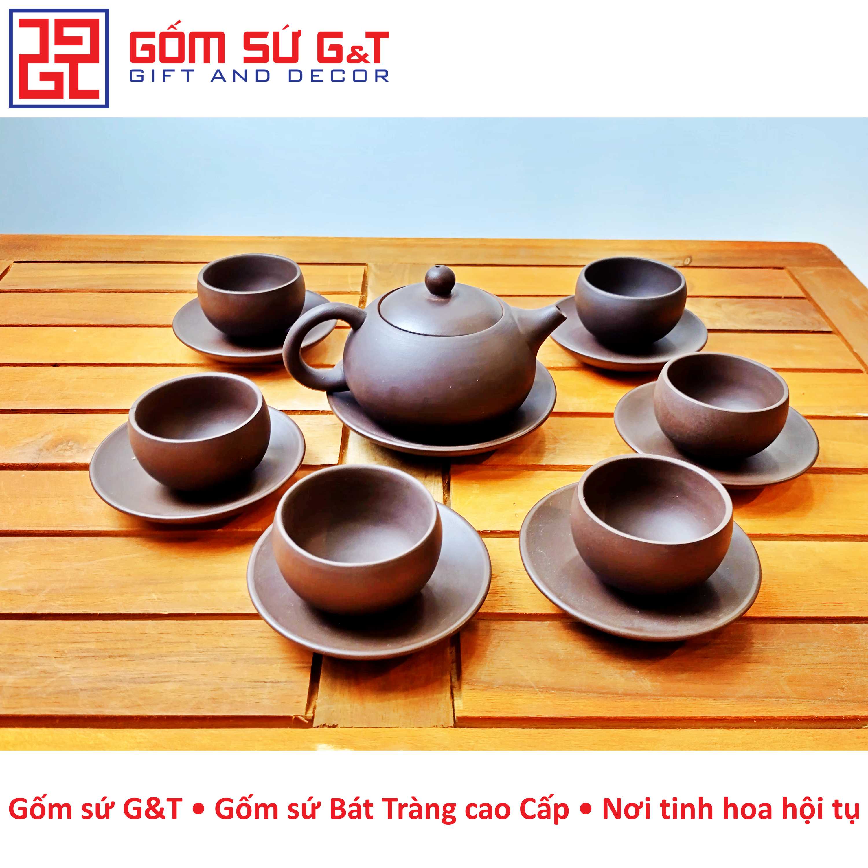 Bộ trà nâu tây thi Gốm Sứ G&T