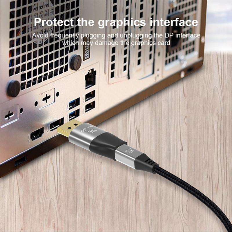 Đầu chuyển đổi MiniDP sang DisplayPort 8K DP1.4 cho máy tính laptop/điện thoại