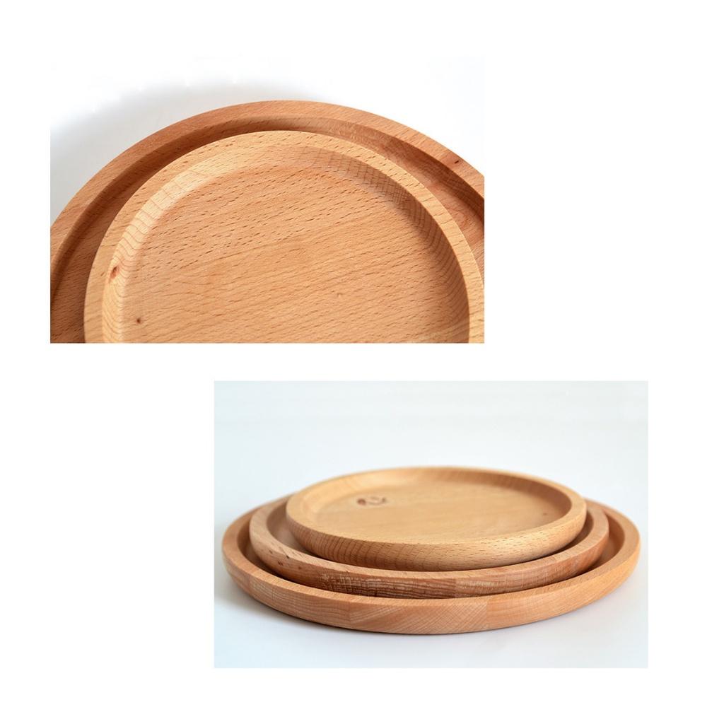 Thớt gỗ Khay gỗ đựng đồ ăn phụ kiện chụp ảnh trang trí decor, đĩa gỗ tần bì nguyên khối chất lượng cao