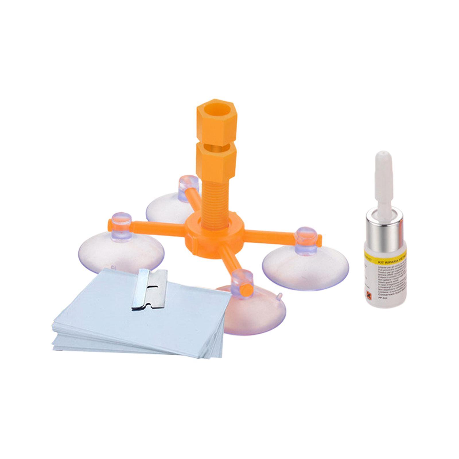 Glass Repair Fluid Windshield Repair Set Repair Parts Tools with 1 Bottle of Resin Auto Glass Repair Set for Star Shaped Crack Cracks