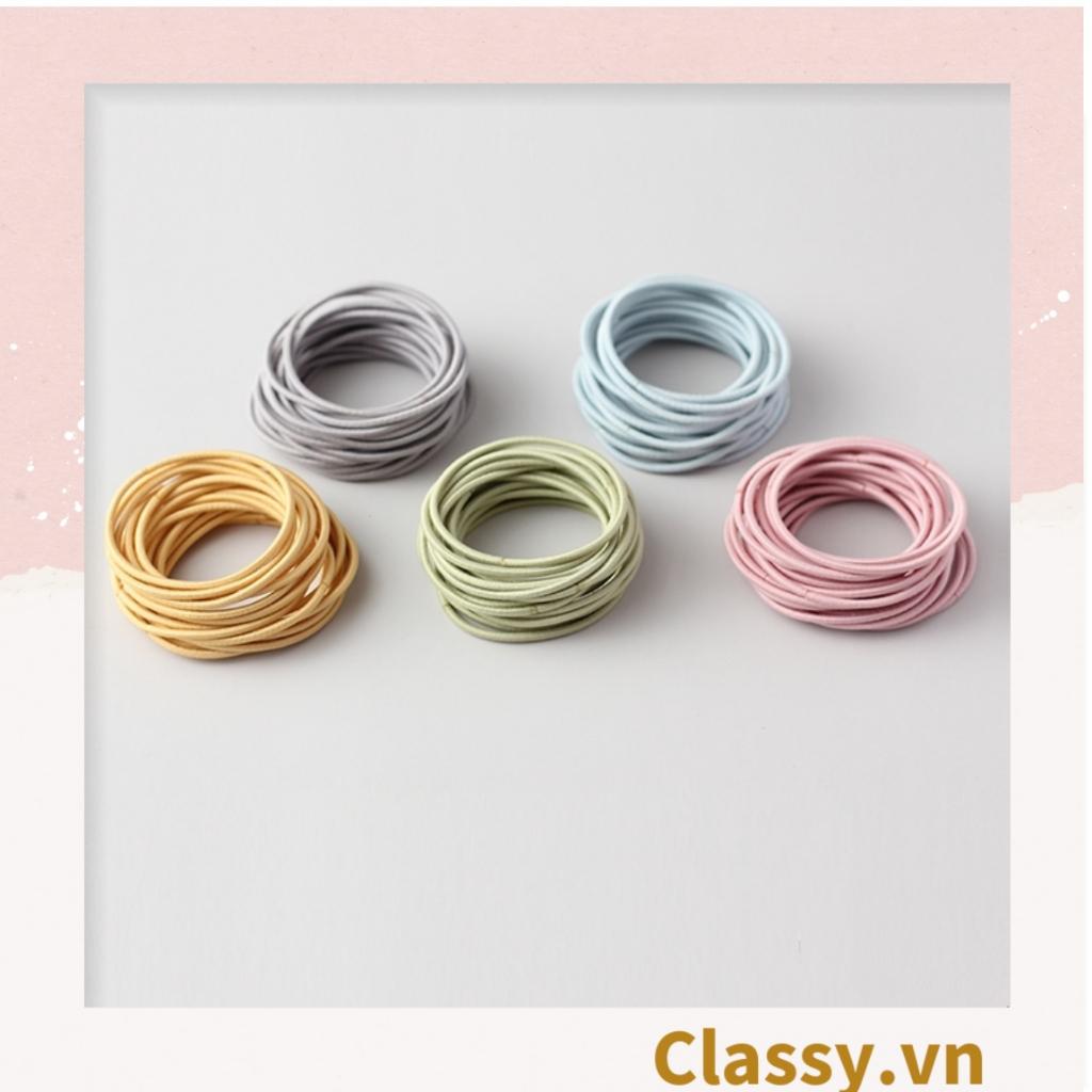 Set 100 dây thun cột tóc Classy siêu dai siêu rẻ đơn sắc PK208