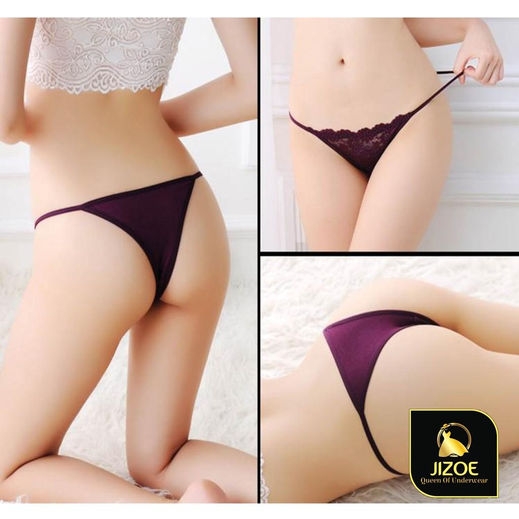 Quần lọt khe nữ dễ thương Ren đẹp xuyến thấu xẻ đáy chất lượng cao cấp Sexy gợi cảm quyến rũ kiểu Hàn Quốc JIZOE QNK03
