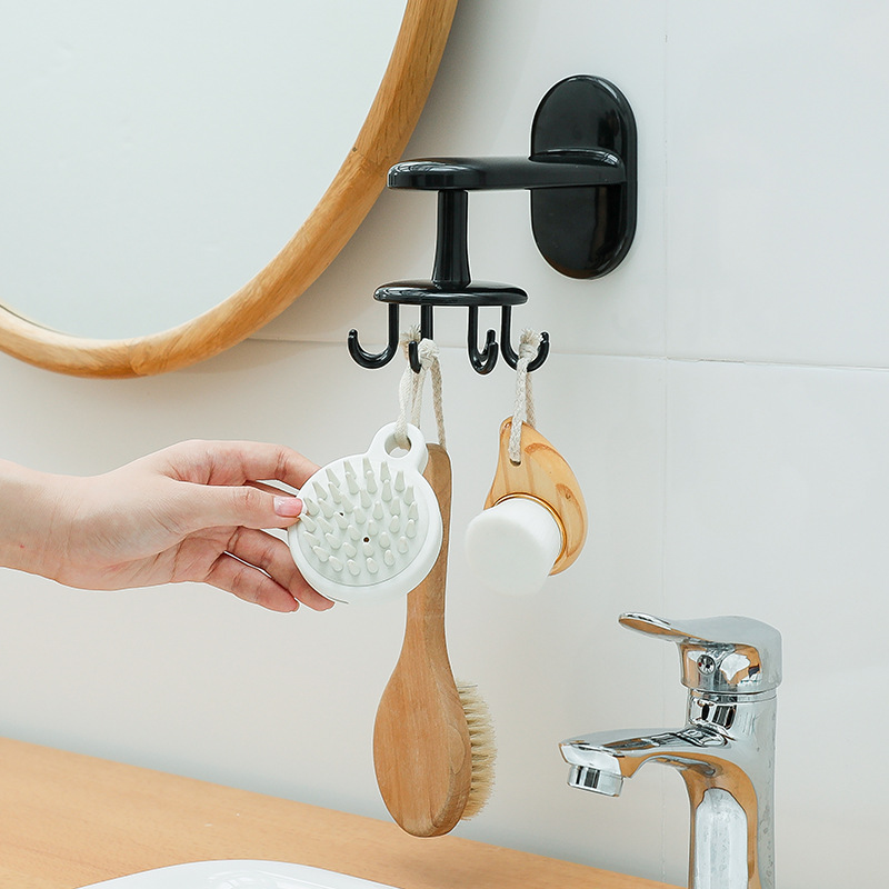 Móc dán tường nhà bếp 8 móc có thể xoay