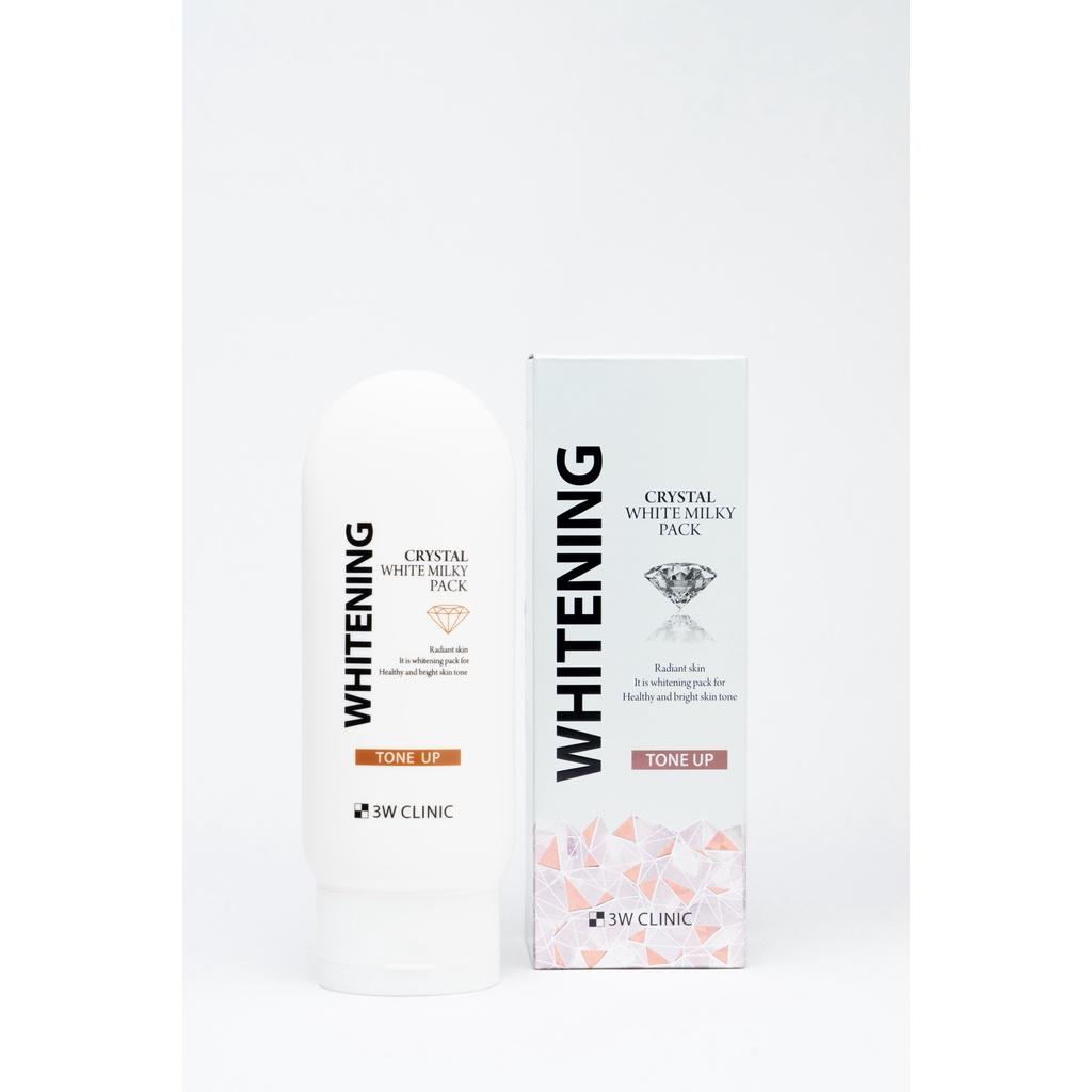 Kem Ủ Trắng, Tắm Trắng Body 3W Clinic Whitening Crystal White Milky Pack Tone Up 200ml