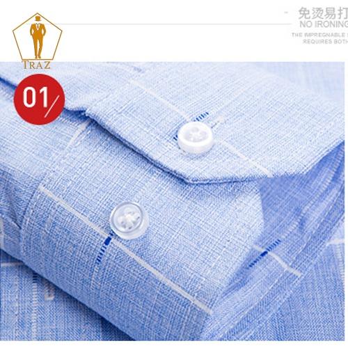 Áo Sơ Mi Nam Họa Tiết Karo Trung Niên TRAZ Dài, Ngắn Tay Vải Cotton111
