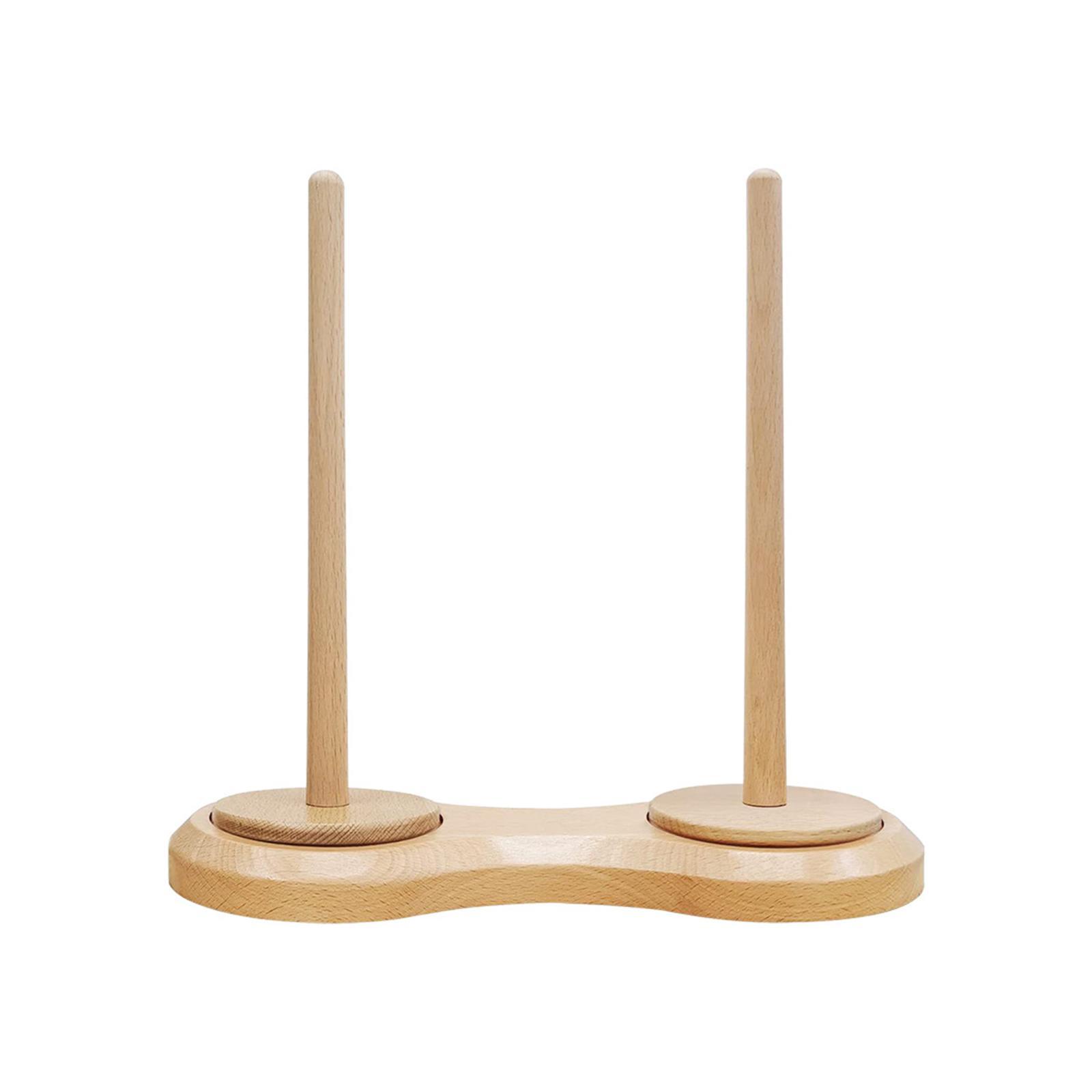 Wooden Yarn Ball Holder Hold 2 yarns Sewing Accessory for Mother Wife Sister