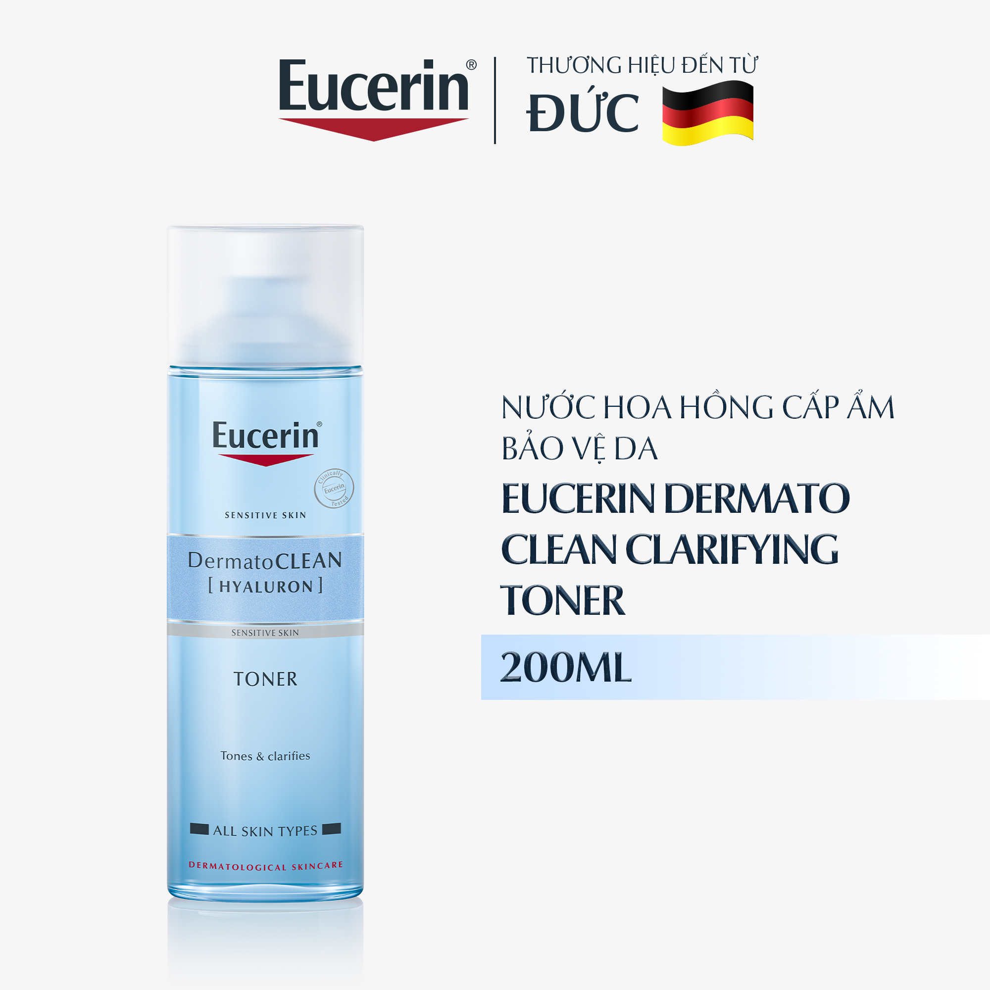 Nước cân bằng cho da nhạy cảm Eucerin DermatoCLEAN Toner 200ml