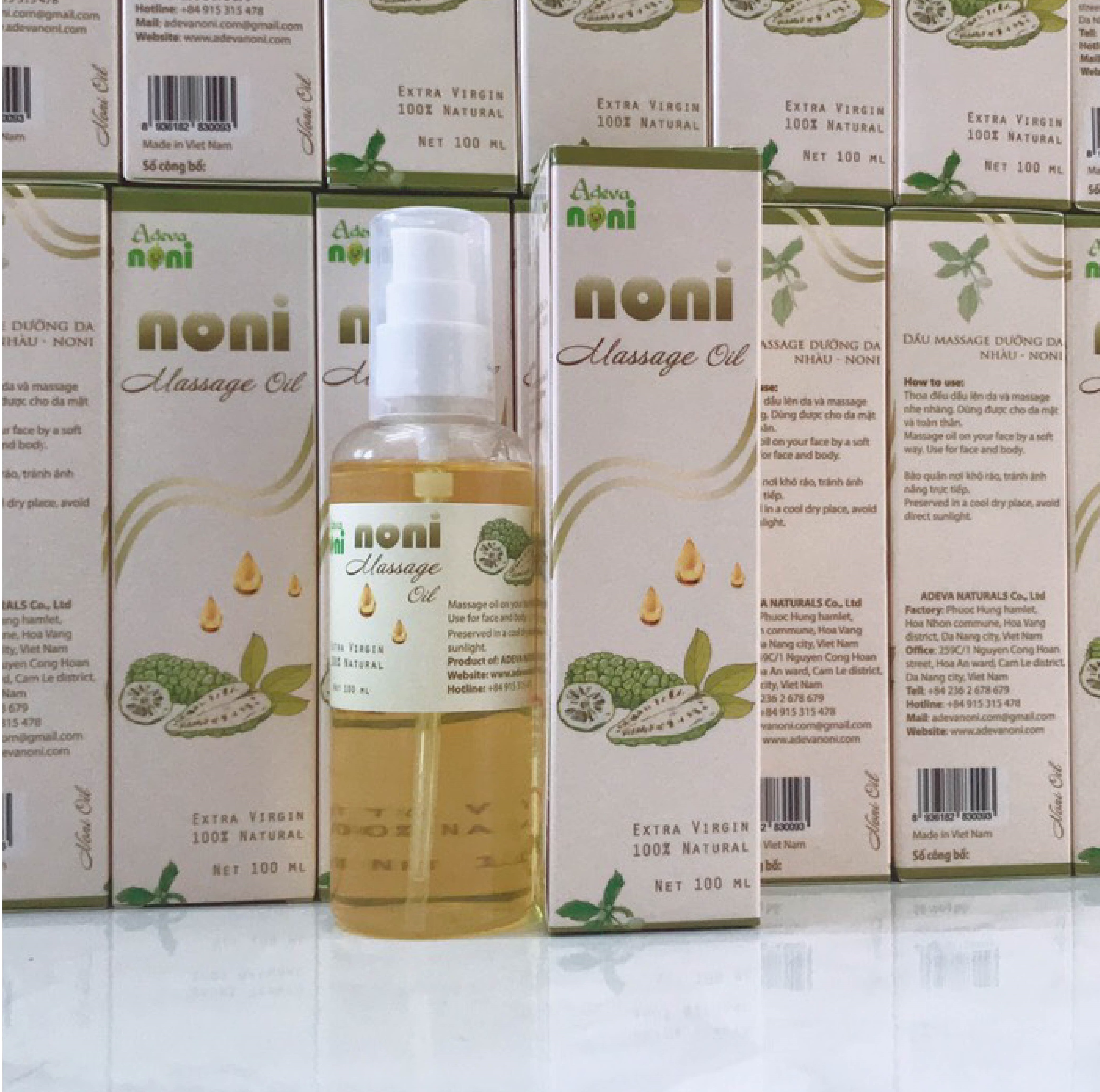 SET 3 chai Dầu Trái nhàu Adeva Naturals (100 ml/ 1 chai) - Noni massage oil - Dưỡng ẩm cho da mềm mại, chống lão hóa, cho da đều màu - Được người Hàn quốc ưa chuộng