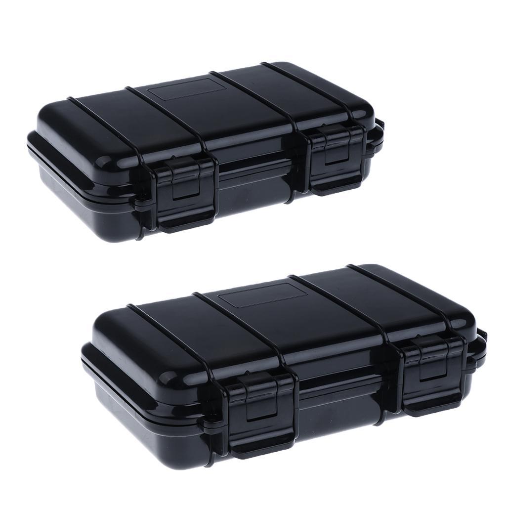 2pcs Outdoor Shockproof Airtight Waterproof Box Container Storage Carry Case Size S + L