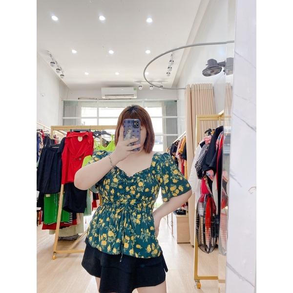 Áo nhún hoa nhí Bigsize tay ngắn 50-85kg form peplum. Hình thật Bụ Bẫm shop