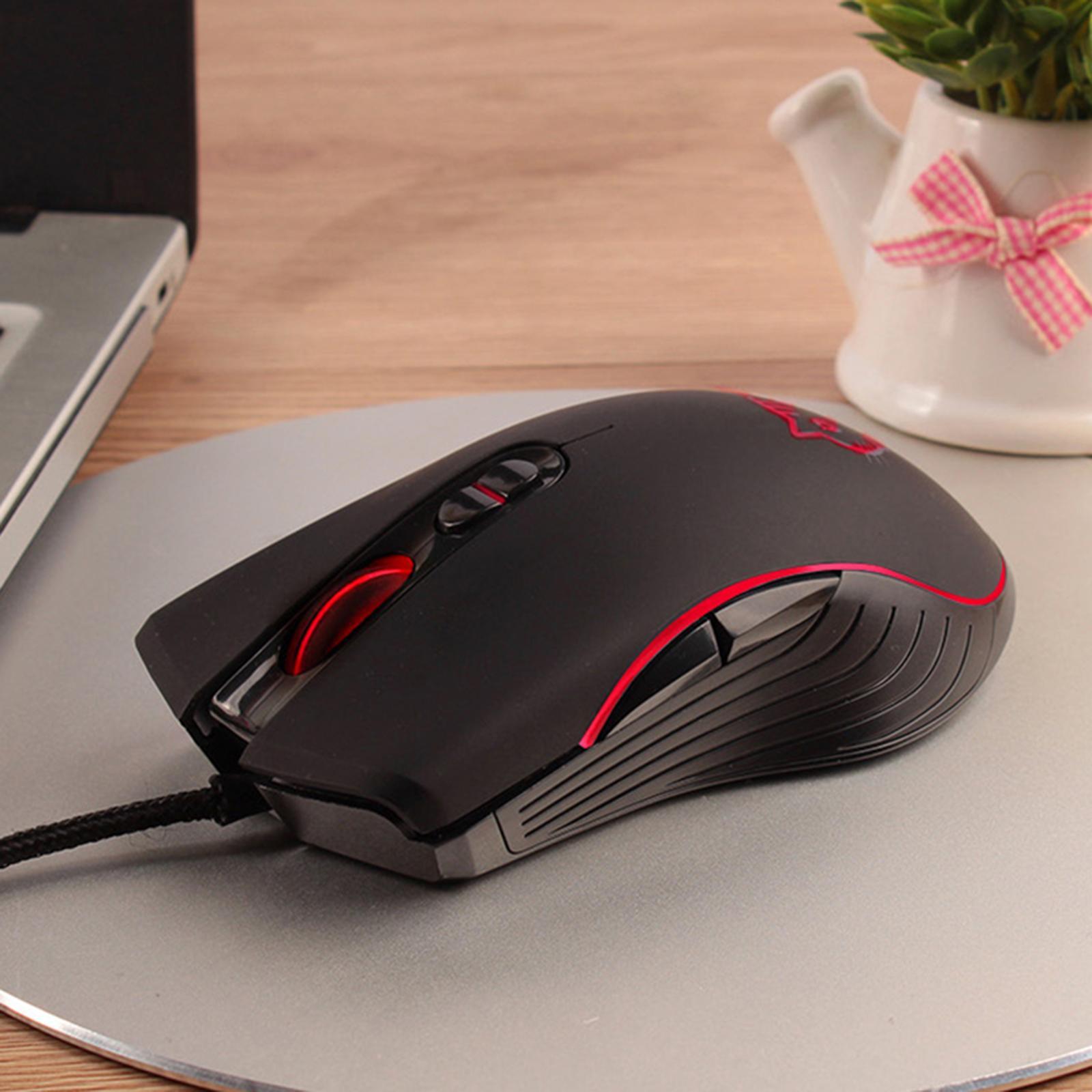 Wired Gaming Mouse LED RGB Backlit Mute PC Laptop 2400DPI Optical Mice