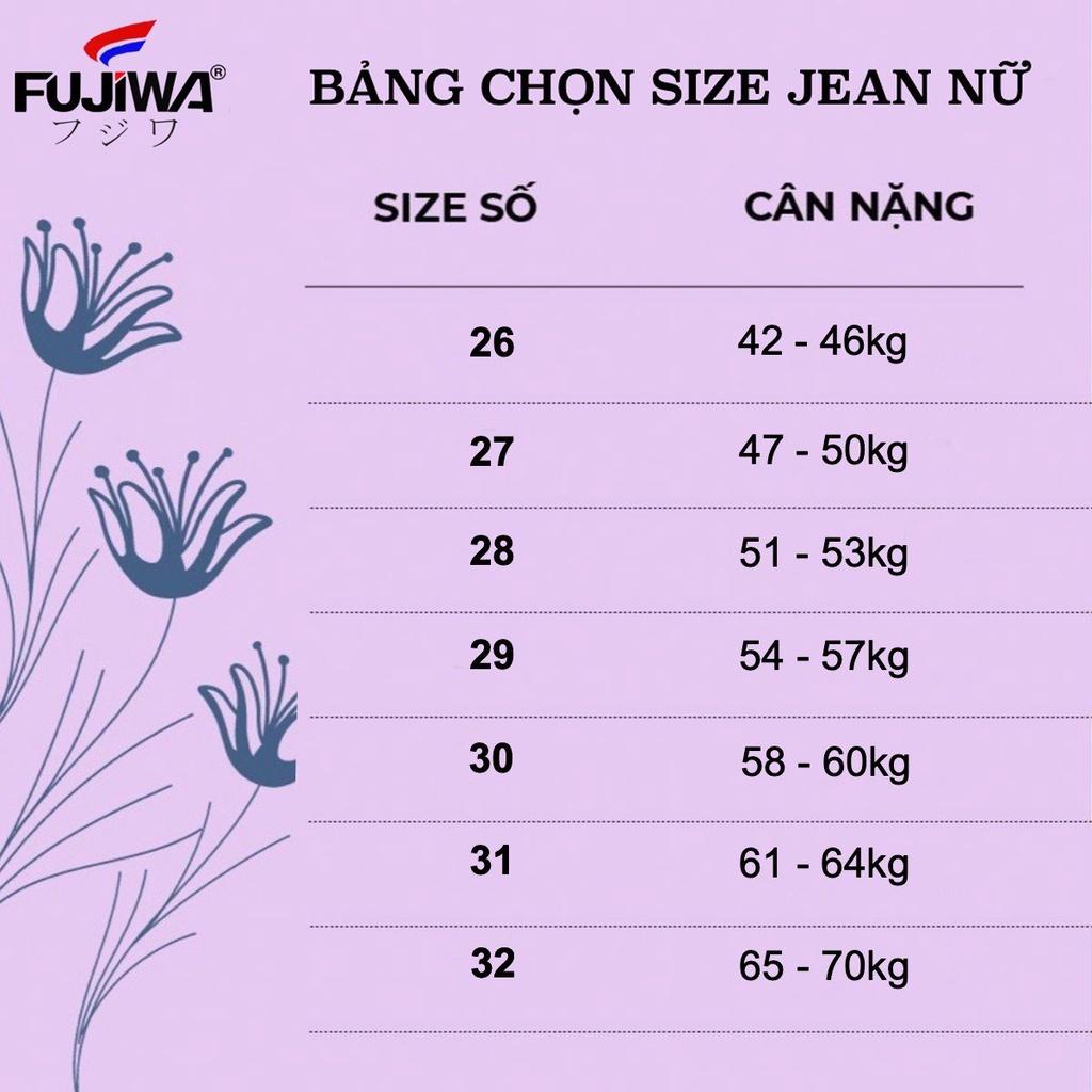 Quần Jean Nữ Lưng Cao Ống Đứng Fujiwa - QR, Chất jean Cao Cấp co giãn tốt Rất Đẹp phù hợp với mọi lứa tuổi