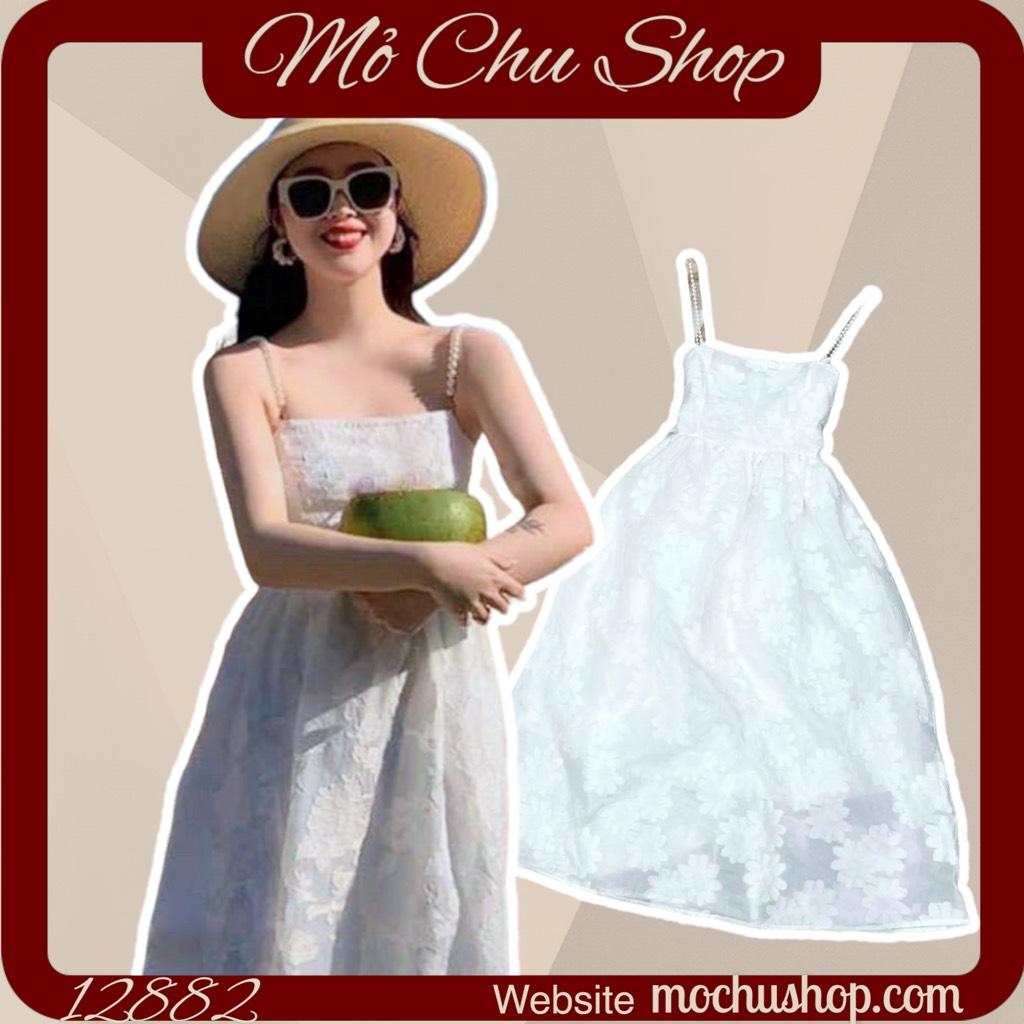 ĐẦM MAXI 2 DÂY CHUỖI CHẤT REN HOA NANA DRESS 12883