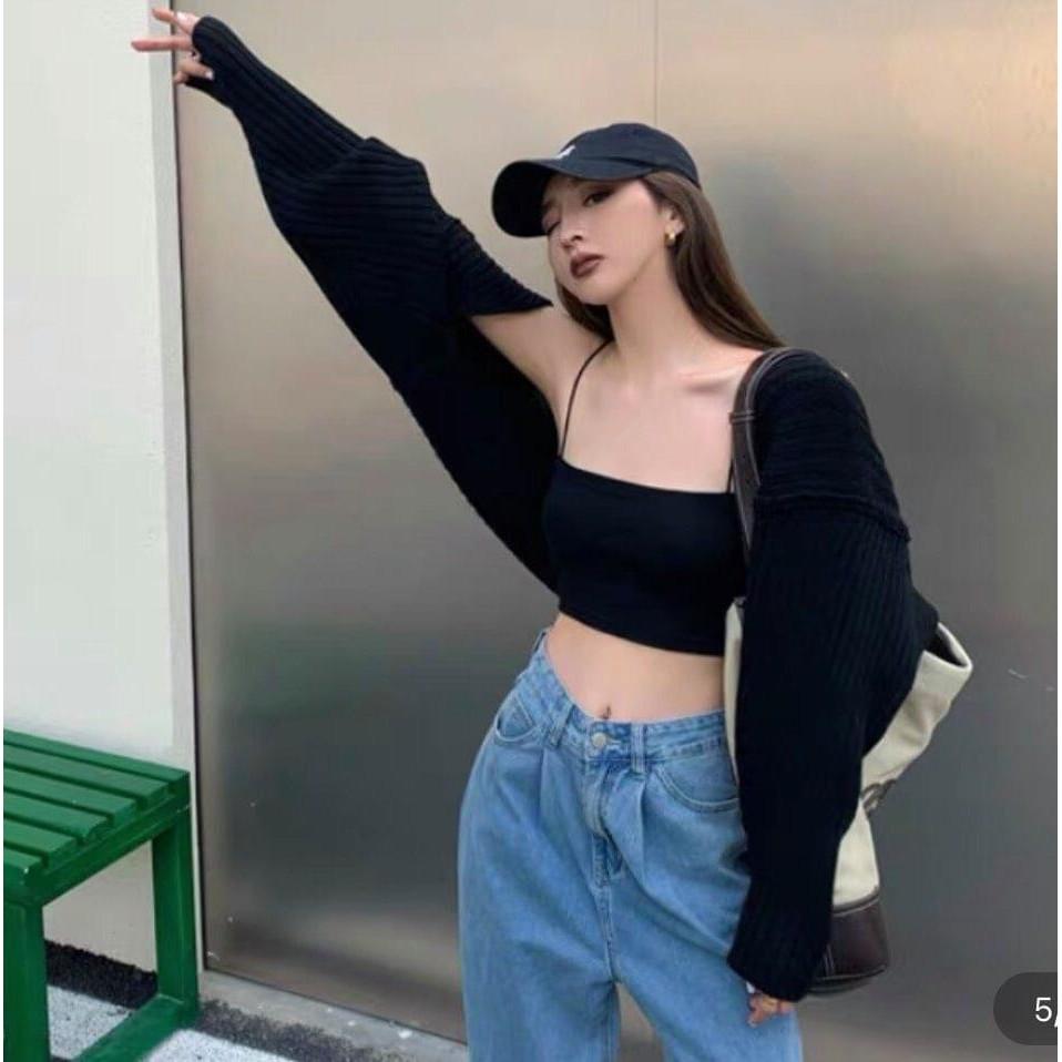 Set áo khoác tay phồng kèm áo 2 dây mùa thu siêu hot