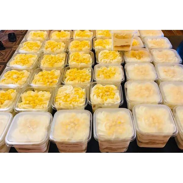 100 Hộp nhựa Vuông trong B10 Hộp đựng bánh tiramisu