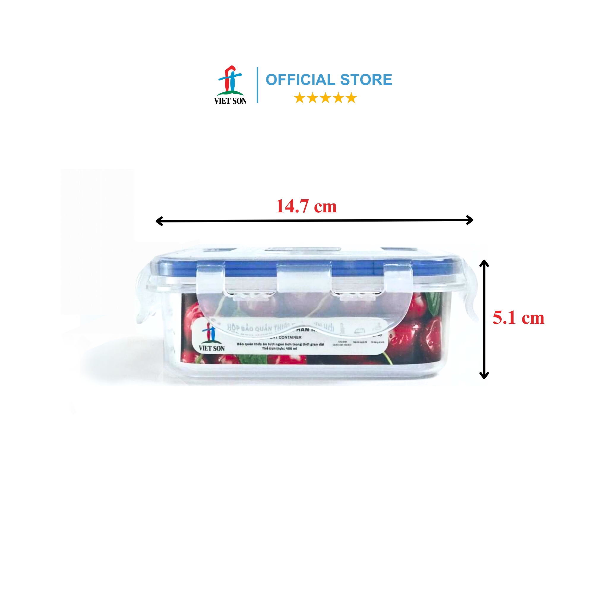 [TẶNG KHAY RÁO NƯỚC] Bộ 3 Hộp Đựng Thực Phẩm Có Vách Ngăn VIETSON 450ml Nắp Khóa 4 Cạnh Kín Hơi
