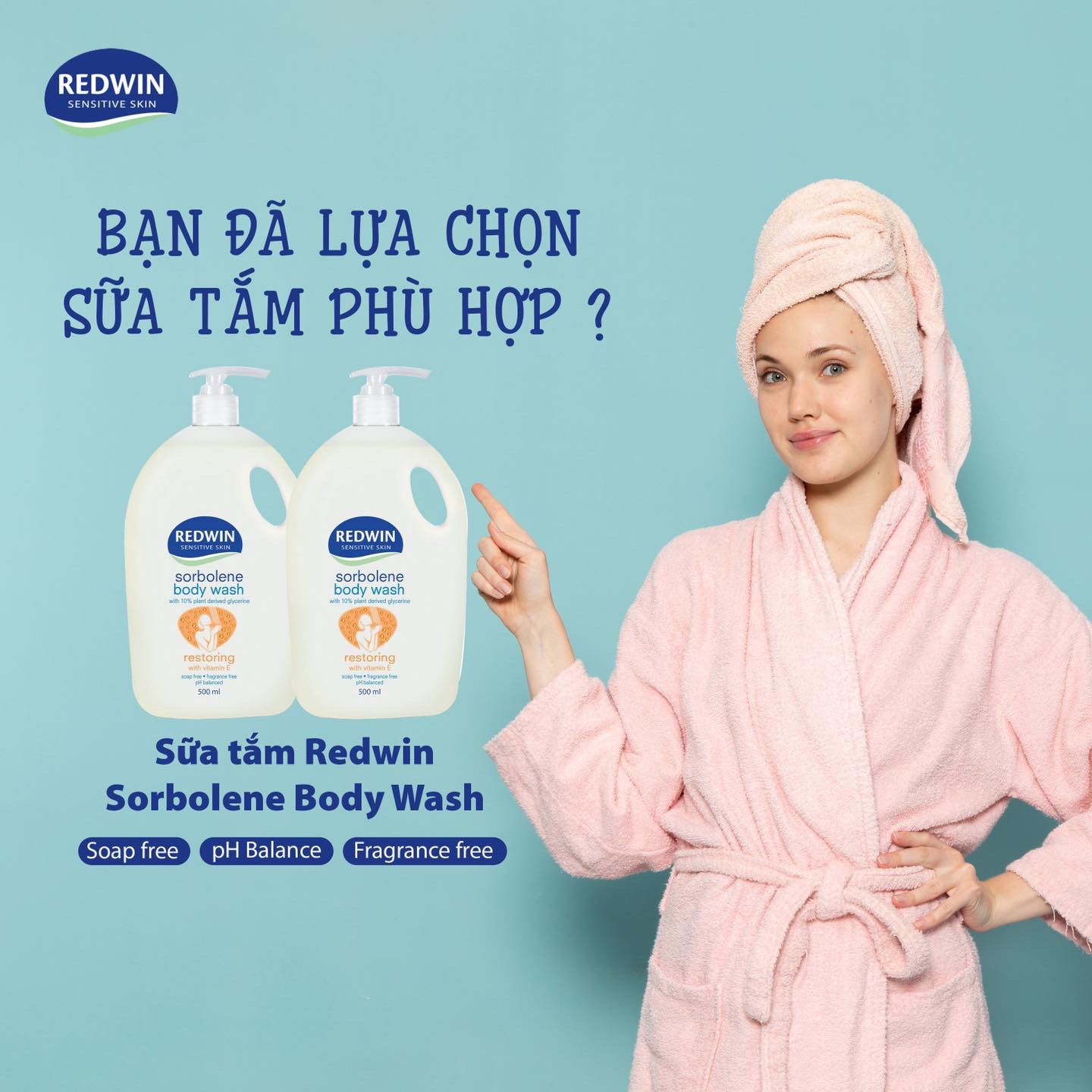 Sữa Tắm Dưỡng Ẩm Redwin Sorbolene Body Wash Vitamin E ( 500ML &amp; 1000ML )