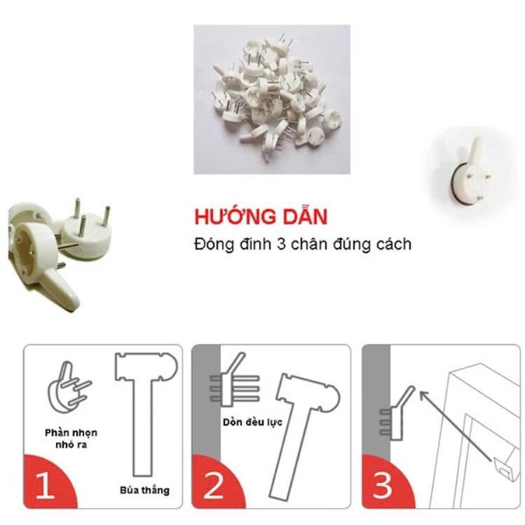 Combo 20 Đinh Ghim Tường Treo Tranh Ảnh, Đồ Đa Năng