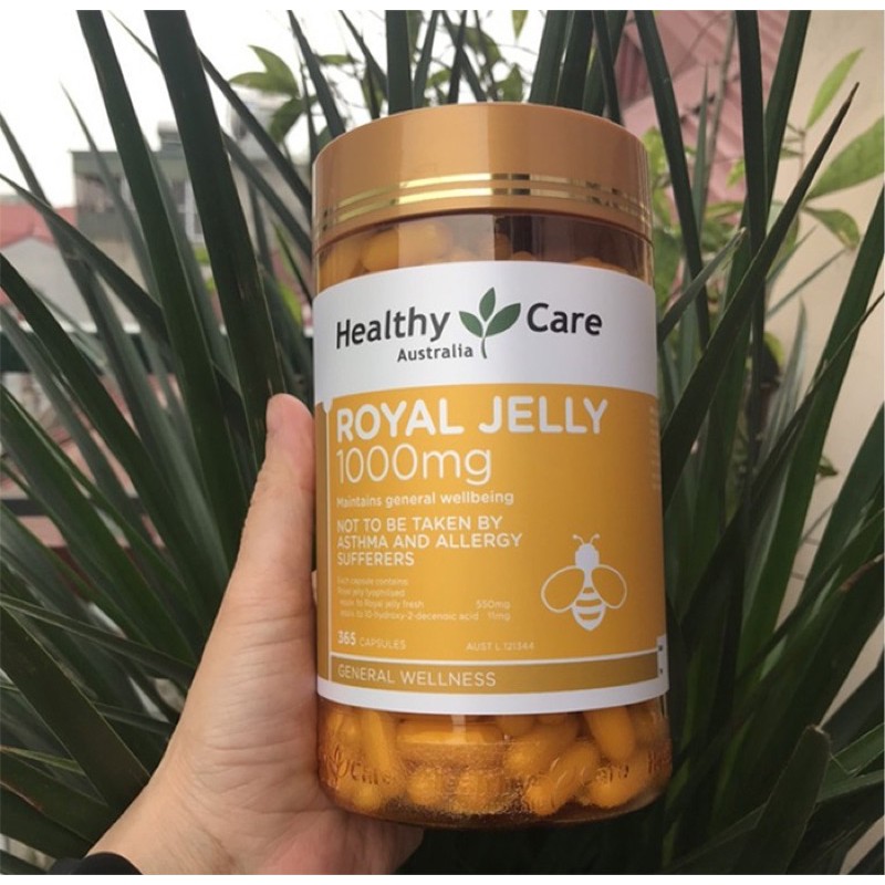 Sữa Ong Chúa chống lão hóa, làm đẹp da cho người lớn từ 18 tuổi Healthy Care Royal Jelly 1000mg(365 viên)