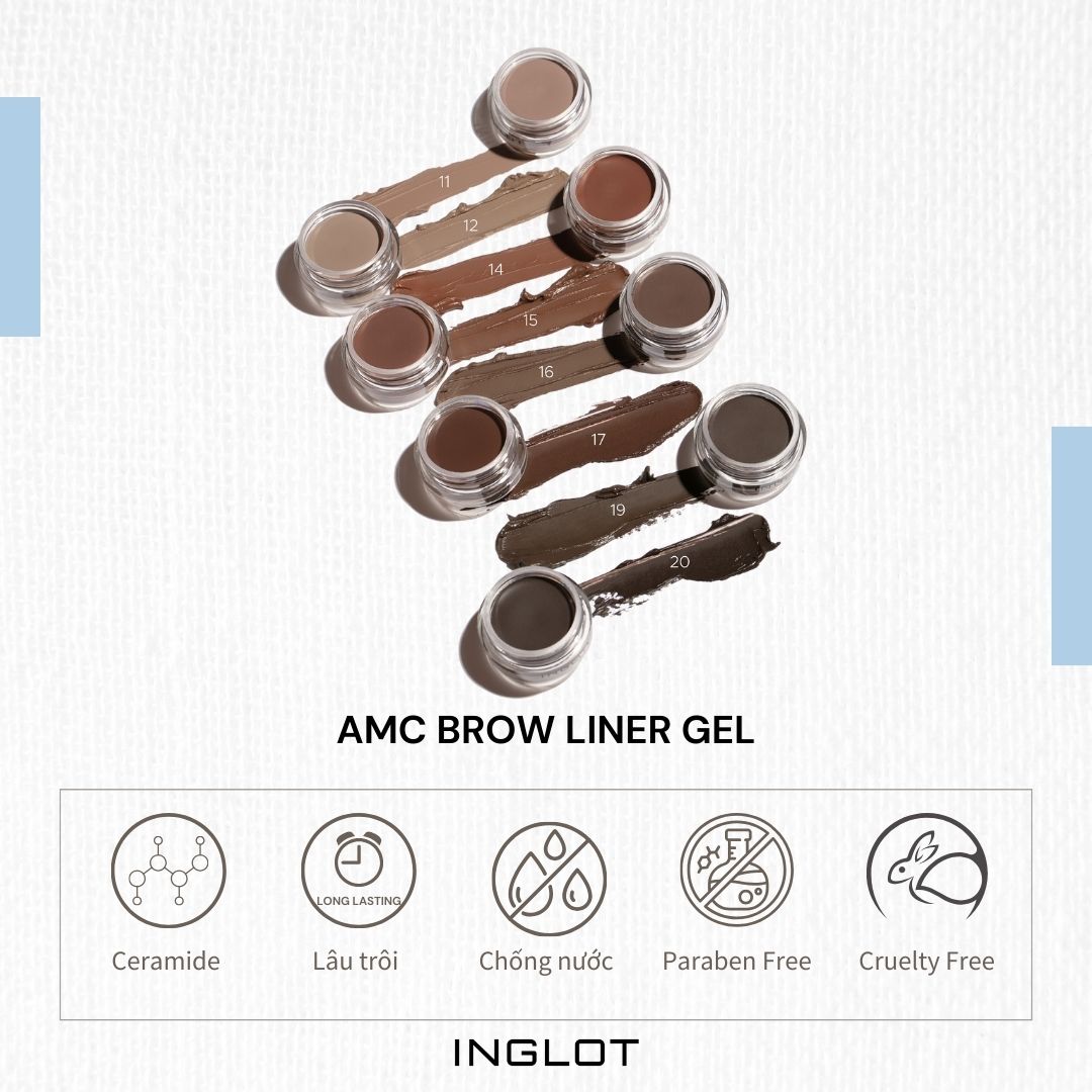 Gel kẻ mày bền màu, lâu trôi Amc Brow Liner (2g) INGLOT