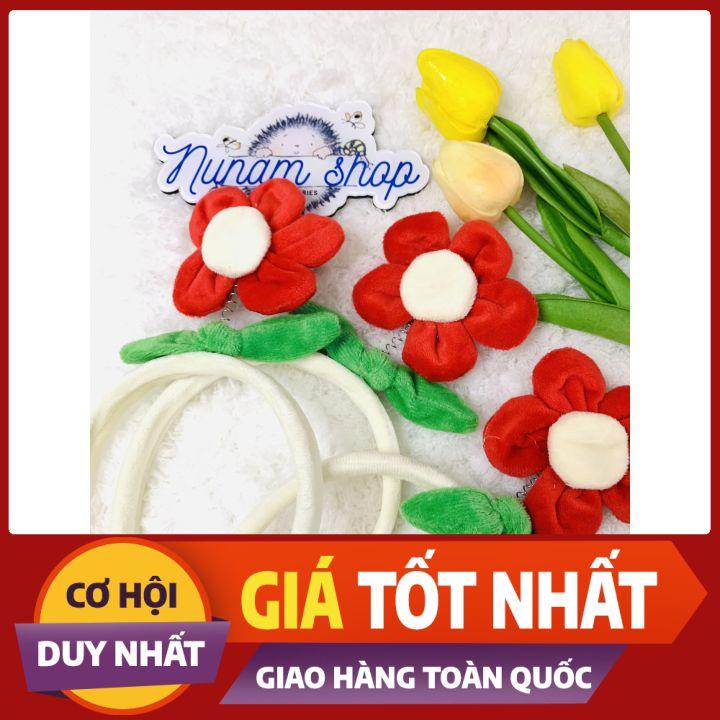 Cài tóc hoa đỏ tươi xinh chất nhung mềm dễ thương - Nunam shop