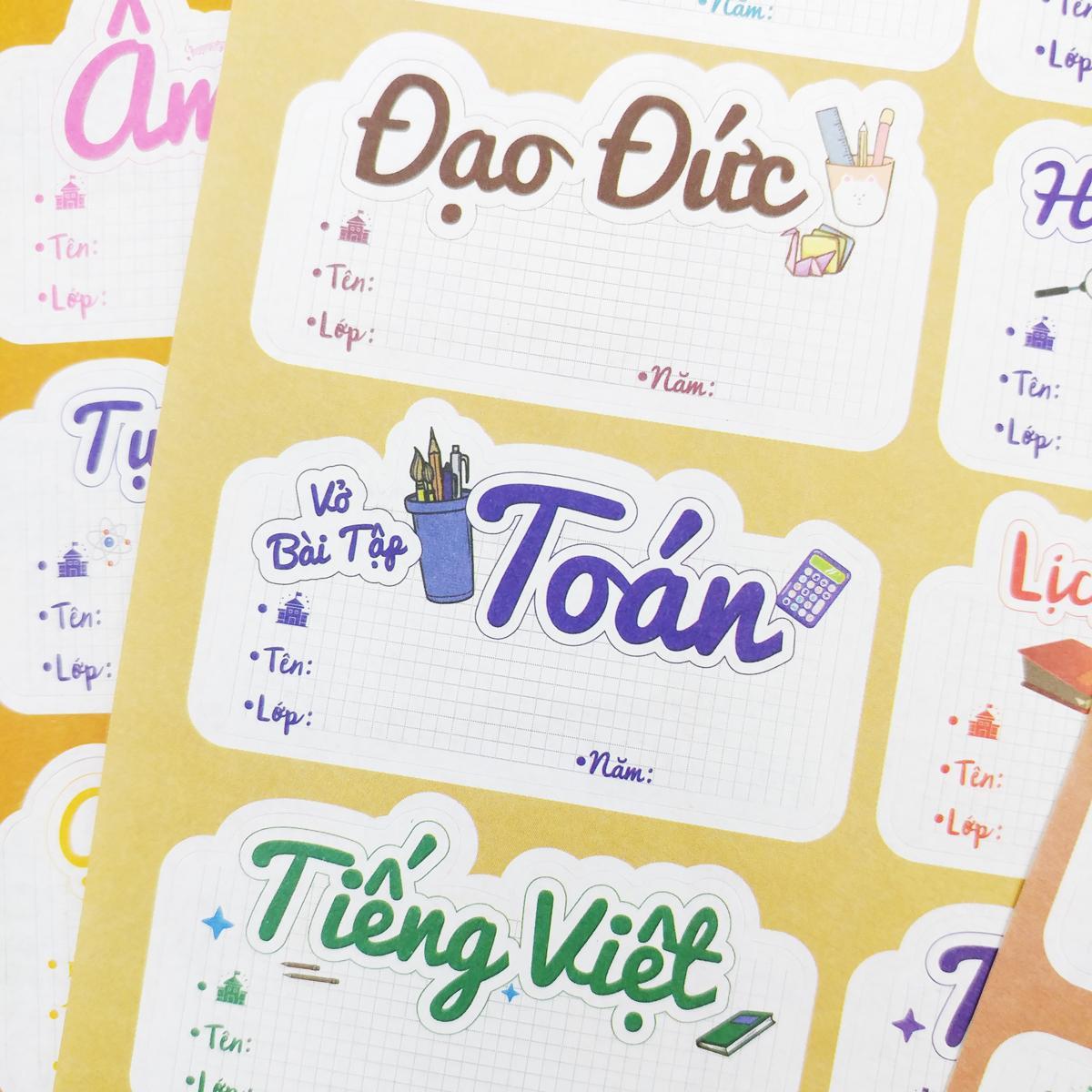 Sticker Nhãn Vở Môn Học - Teenage NV-05 - Cấp 1 (3 Tờ/Xấp)