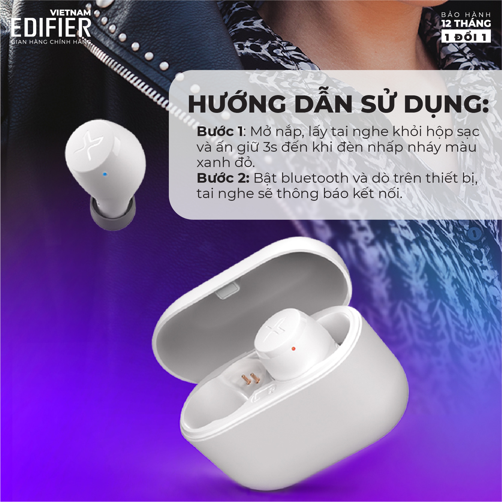 Tai nghe Bluetooth 5.0 EDIFIER X3 To-U Âm thanh Stereo - Chống nước IPX5 - Hàng chính hãng